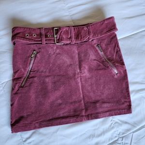 Mauve velvet mini skirt